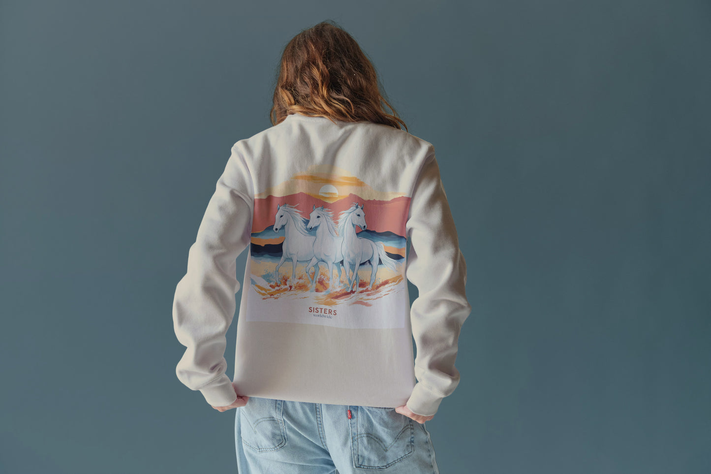 Painted Horses Crewneck Sweatshirt 🐴 🌊 🌅